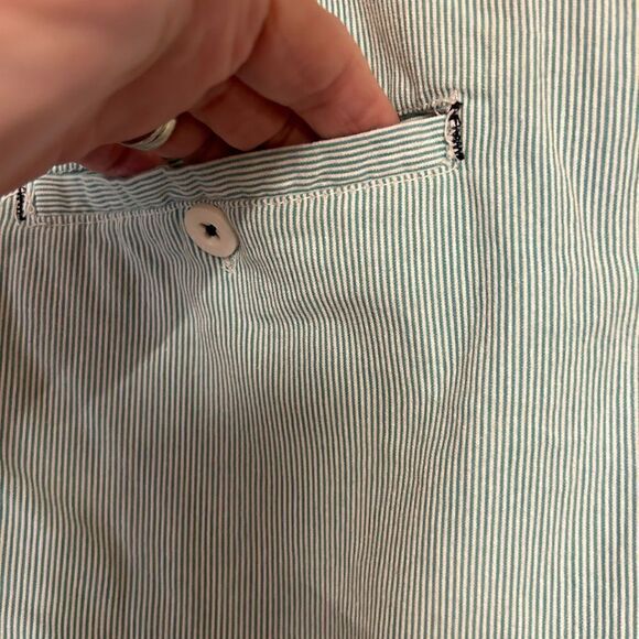 Alexander Julian Colours Mens size 34 shorts green white striped - Picture 4 of 6